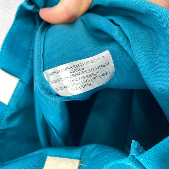 KIEHLS Limited Edition Art Janine Rewell Reusable Canvas Tote Shopping Bag Blue - Picture 9 of 13